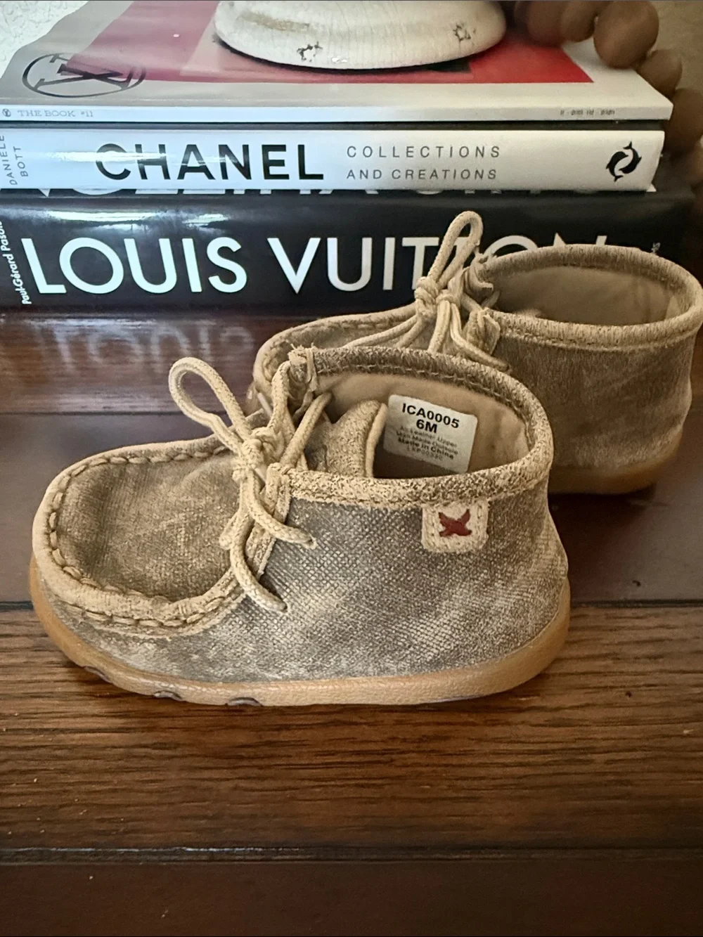 Twisted X Kids Tan Moccasin-Style Slip-Ons